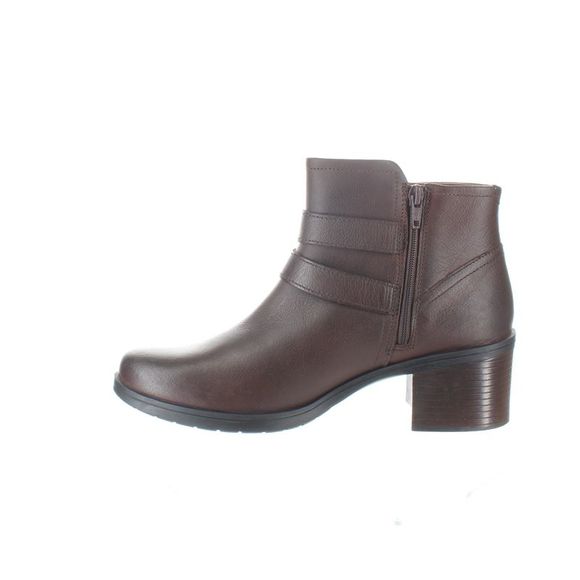 Clarks Womens Hollis Pearl Mahogany Leather Fashion Boots Size 10 Medium (B, M)! - Picture 3 of 4